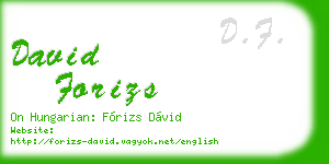 david forizs business card